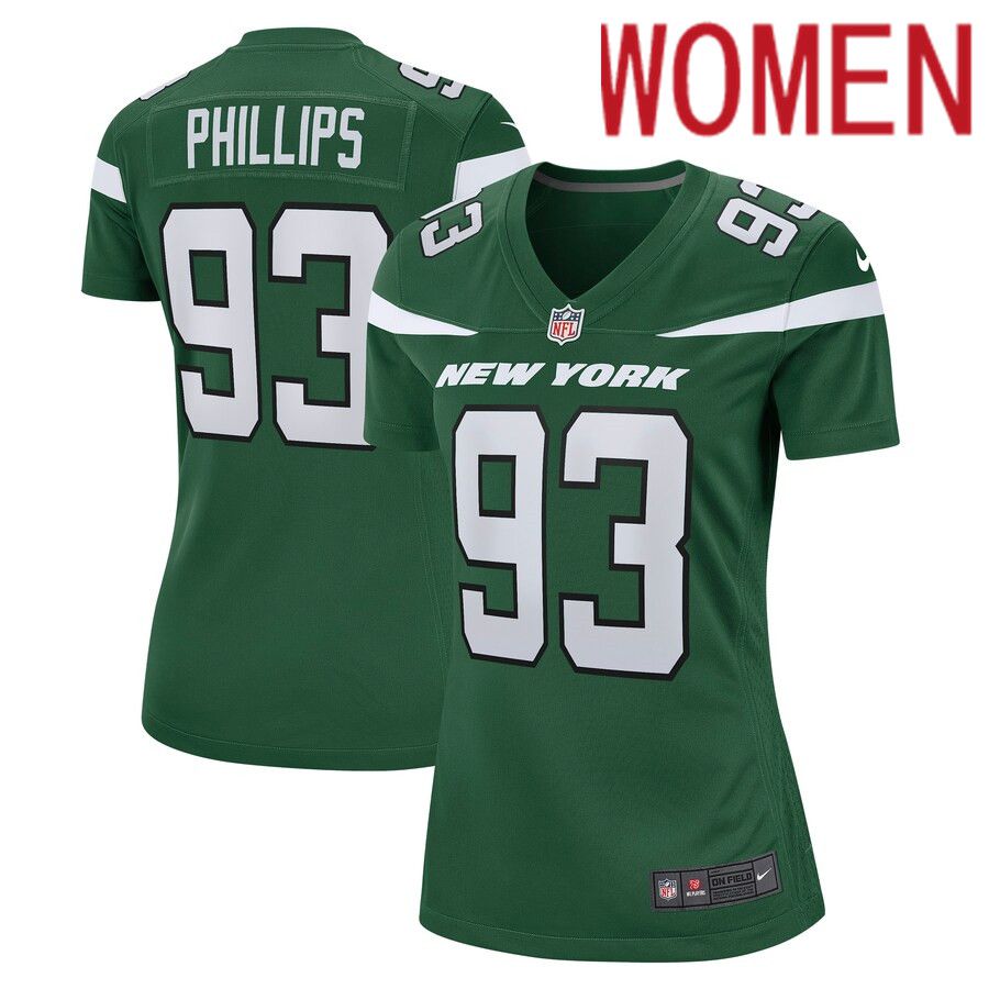 Women New York Jets #93 Kyle Phillips Nike Gotham Green Game Player NFL Jersey